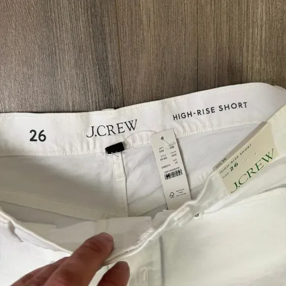 J Crew High Rise Denim Casual White Shorts US Women's 26 New - Picture 5 of 6